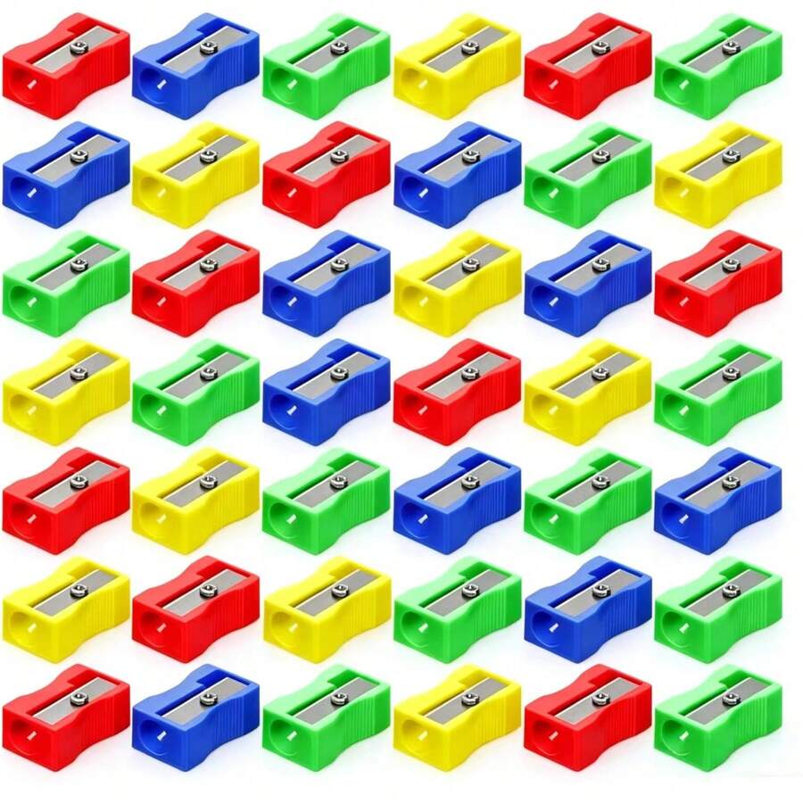 60pcs/120pcs Bulk Pencil Sharpeners, Colorful Pocket Mini Handheld Pencil Sharpeners, Back To School Essentials - A - View 1