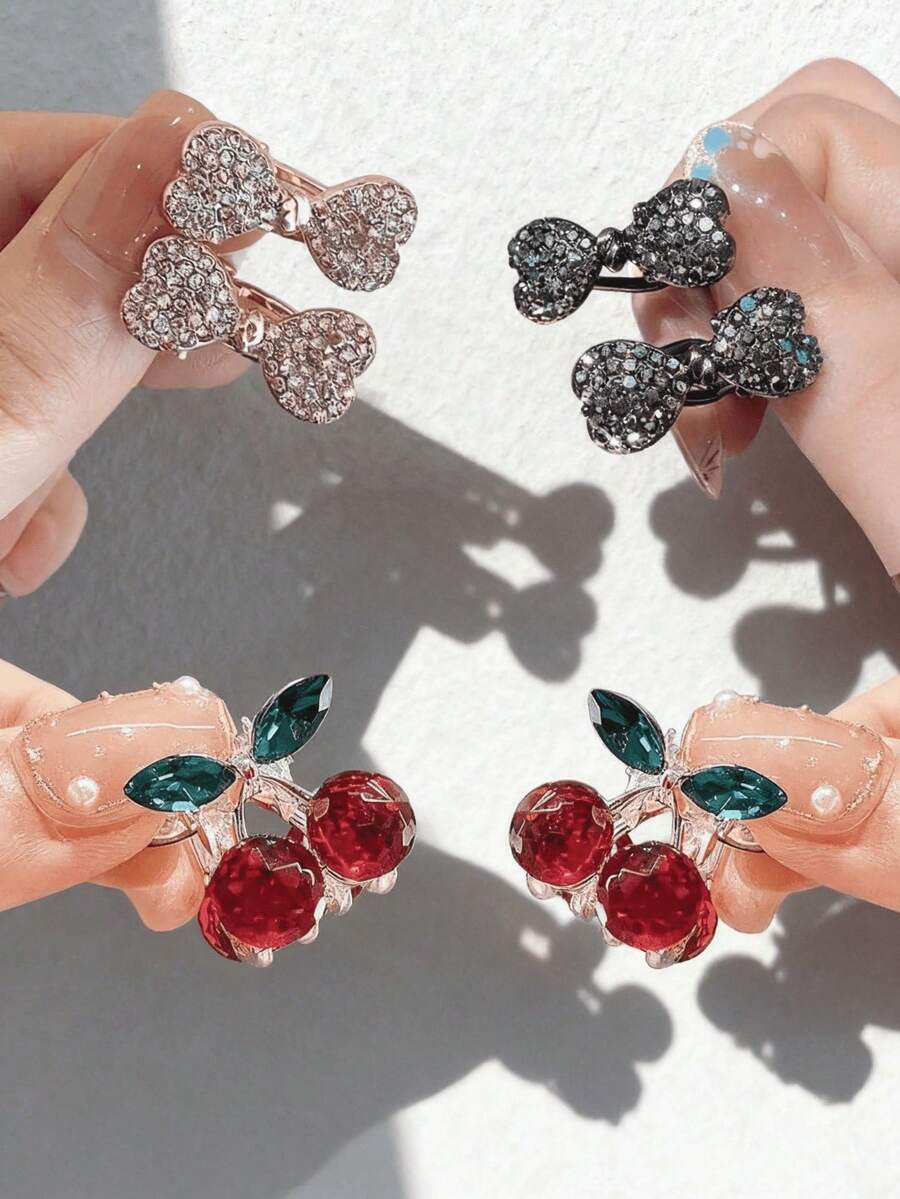 6 Stücke/2 Stücke Damen Luxus Kristall Legierung Strass Blumen Haarspange, elegante exquisite Halb-Hochsteckfrisur Haaraccessoire, romantische glamouröse Haarspange für Hochsteckfrisuren, hochwertige Party- und Anlass-Dekoration Haarspange, geeignet für tägliche Arbeit und Pendeln Haarschmuck - Verschiedenfarbig - Übersicht 1