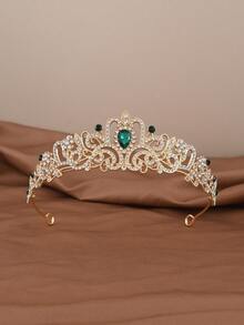 1pc Bridal Crown Wedding Tiara Headband, Bride Party Costume Accessory For Christmas, Halloween, Birthday - Silver - View 12