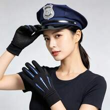 2件組：男士水手帽與女士軍警帽，萬聖節服裝配件，藍色帽子附刺繡字母與星星 - 彩色 - 查看 7