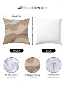 4pcs Set Luxury Minimalist Abstract Geometric 2D Flat Print Pillow Covers, Abstract Wave Square Circle Texture Square Cushion Covers, Suitable For Modern Sofa, Living Room Luxury Home Decor - Multicolor - View 10