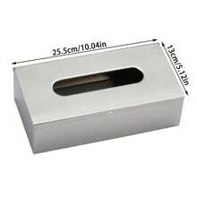 1 buah Kotak Tisu Stainless Steel, Penutup Kotak Tisu, Wadah Tisu, Tempat Tisu Meja, Kotak Penyimpanan Tisu untuk Kamar Mandi, Ruang Tamu, Kamar Tidur, dan Perlengkapan Rumah Tangga - Perak - View 5