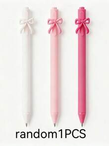 1/6/12/Pcs Pink Bow Ballpoint Pens With Retractable Black Ink, Suitable For Girls Party Favors, School Birthday Gatherings, Office Supplies, Weddings - Multicolor - View 7