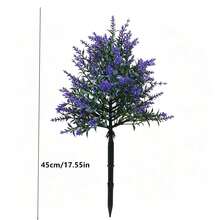 1pc/2pcsArtificial Plant With Ground Stake, 45cm/17.55in, Lavender Tree, For Outdoor Summer Decoration, Artificial Lavender Bouquet, Suitable For Home Garden, Porch, Patio, Hawaiian Party, Indoor And Outdoor Decor - Violet Purple - View 9