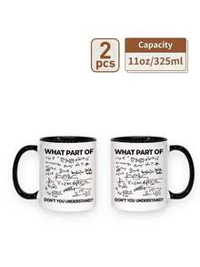 11oz Funny Math Ceramic Mug, Suitable For Men And Women, Coffee Cup Printed With Handwritten Calculus And Trigonometric Function Formulas, With Large Text "Which Part Don't You Understand?". Suitable For Hot And Cold Drinks, An Excellent Gift For Students, Teachers, Friends And Colleagues, Perfect For Birthday, Teacher's Day And Christmas! - Multicolor - View 18