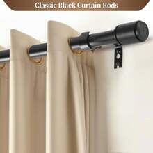 Heavy Duty 1 Inch Corner Curtain Rods Set 30-76 Inch Curtain Rod For Windows L Shaped Curtain Rods Window Curtain Rods Set - Black - View 3