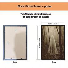 1pc Framed Canvas Wall Art, Vintage Brown Tone Misty Forest Ghost Canvas Decor, Dark Gothic Horror Halloween Retro Photo Print Framed Wall Hanging, Suitable For Modern Home Decor, Room Decoration - Forest Ghost - View 12