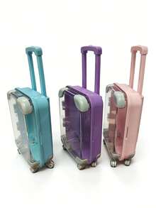 1pc Mini Suitcase - Durable Colorful ABS Trolley Bag, Suitable For Teens And Storage Use - Dollhouse - Perfect For Travel, Parties And Small Item Organization. (Multiple Colors Available) - Multicolor - View 6