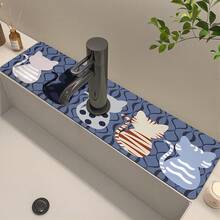 1 buah Alas Anti Selip Keran Berbagai Ukuran Motif 5 Kucing, Alas Keran Dapur, Terbuat dari Bahan Karet Diatomaceous Earth Anti Selip, Alas Pelindung Meja Keran, Alas Dapur Anti Selip, Alami dan Higienis, Penting untuk Dapur Rumah, Juga Cocok Sebagai Bagian dari Dekorasi Dapur Rumah, Cocok untuk Dekorasi Musim Gugur/Musim Dingin dan Liburan - MultiWarna - View 2