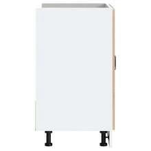 vidaXL Spülenunterschrank Kalmar Helle Eiche Khaki 80x46x81,5 cm Holzwerkstoff, Küchenunterschrank, Unterschrank für Küche, Küchenzeile, Küchenschrank - hellbraunes Khaki - Übersicht 8