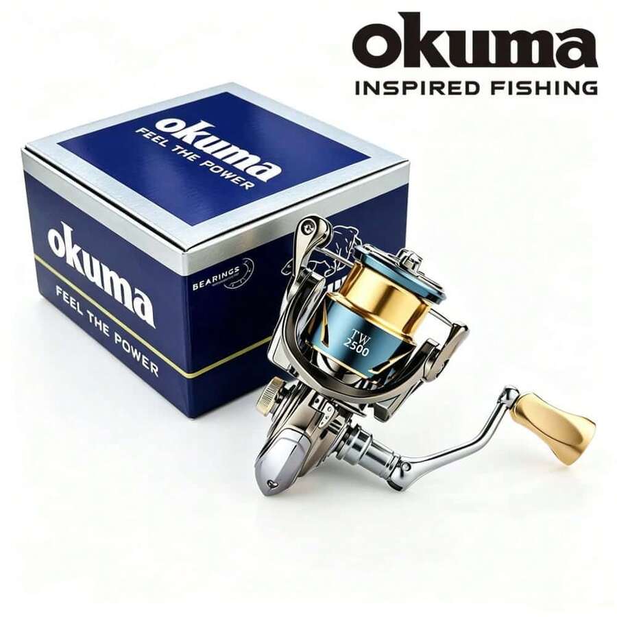 OKUMA 全金屬紡錘式釣魚捲線器 12+1BB 15KG 最大拉力 5.5:1 齒輪比 淺線杯 適用路亞拋投 淡鹹水通用