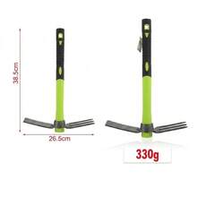 50cm Green Fiber Handle Flat Three-Tine  Garden Tool, Durable Ergonomic Gardening Hand Tool For Weeding & Cultivating - C - View 7