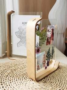 2件組多功能壓克力相框附木製底座，適合展示照片，4x6英吋/6x8英吋相框，雙面桌面展示，婚禮照片裝飾，聖誕個性化紀念禮物 - A - 查看 9