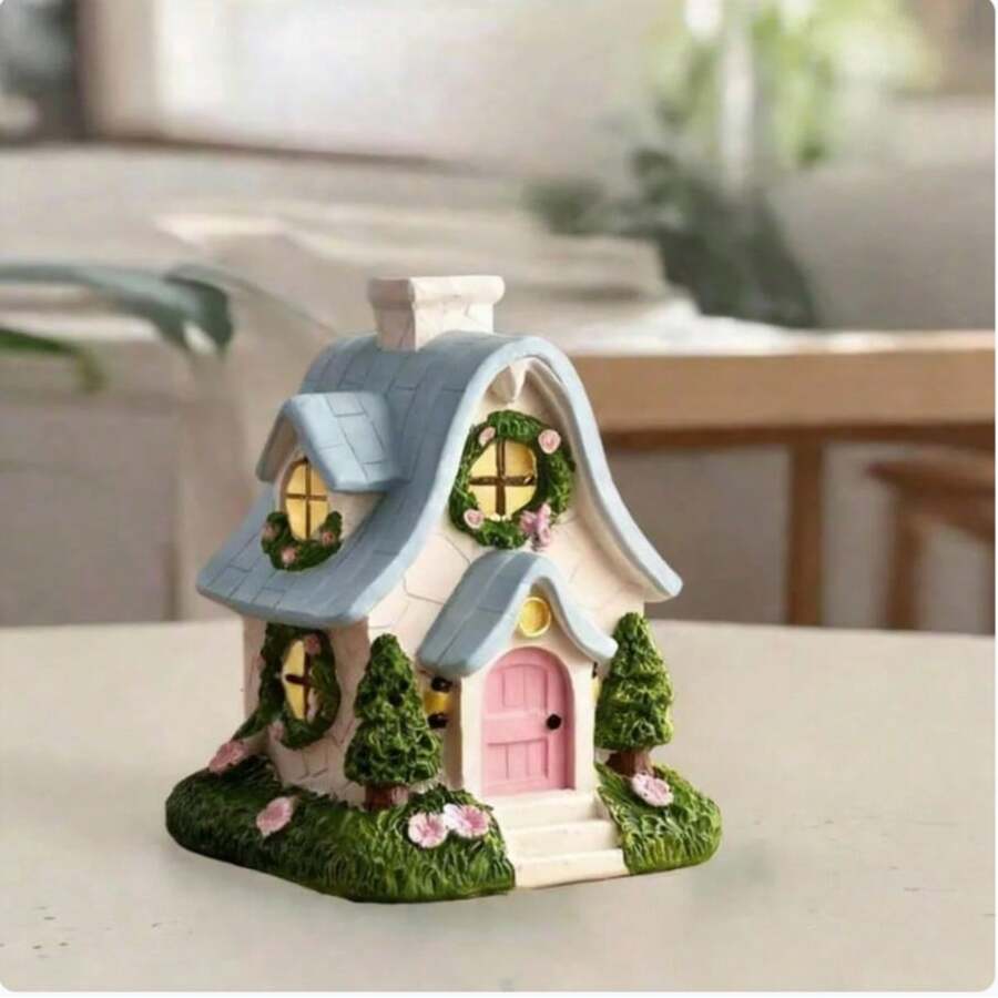 1pc Acrylic Flat Printed Non-3D House-Shaped Aromatherapy Burner Ornament, House Design, Suitable For Home Decor.Bedroom.Living Room.Office