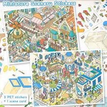 New Large Scene Stickers With Positioning Lines, Adult Landscape Stickers, House Stickers, Miniature Scene Stickers, Scenery Stickers, Landscape Stickers, Manual Stickers, Reusable, Multiple Sizes Available - A - View 1