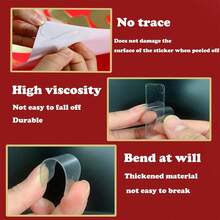 60/180/600pcs Reusable Multi-Purpose Double-Sided Tape, Strong Adhesive Transparent Wall Stickers, No Cutting Required, No Residue (60pcs) - Multicolor - View 7