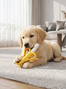 1pc Banana-Shaped Dog Chew Toy Durable Silicone Material Puppy Molar Stick Toy, Pet Dog Interactive Toys - Multicolor - View 4