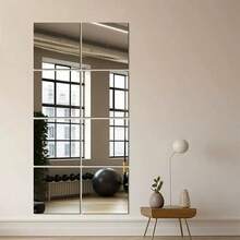 Classic Frameless Wall Mirror Tiles, Shatter-Resistant Adhesive Wall Mirror - Multicolor - View 1