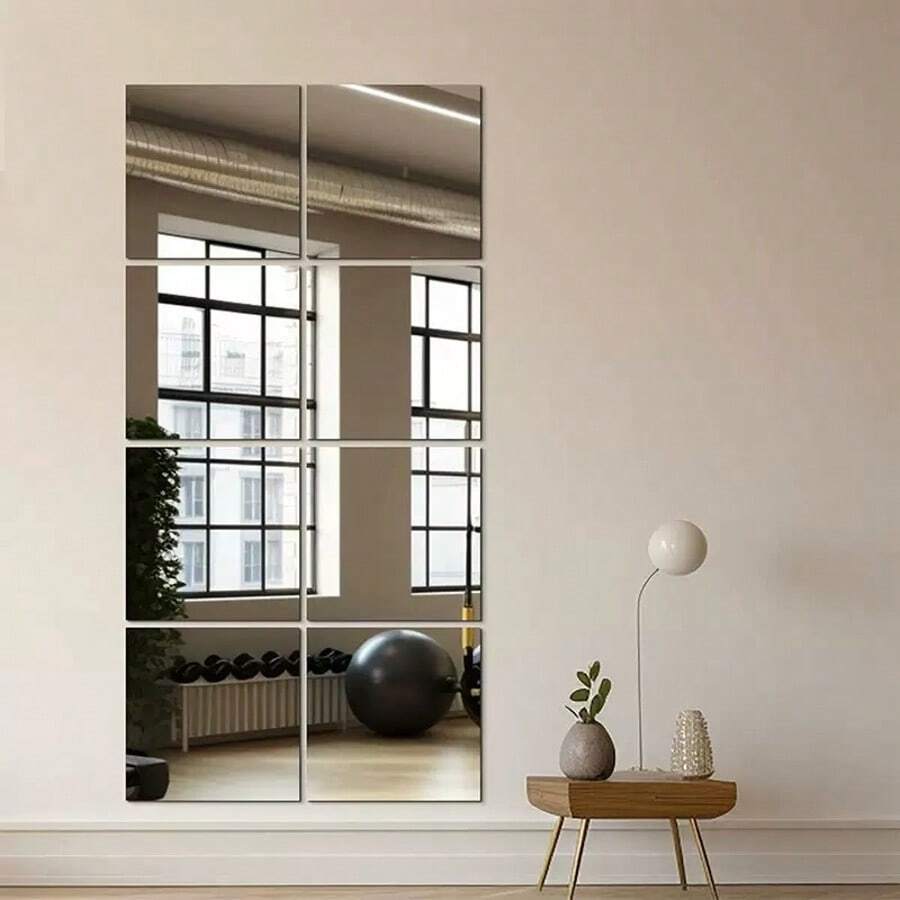 Classic Frameless Wall Mirror Tiles, Shatter-Resistant Adhesive Wall Mirror - Multicolor - View 1