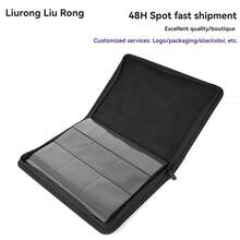 4頁拉鍊卡片收藏冊 360°側開 PU皮革卡冊，適用於集換式卡牌遊戲、4格頁卡冊，適合魔法卡、運動卡，防水防刮（黑色） - 多色 - 查看 9