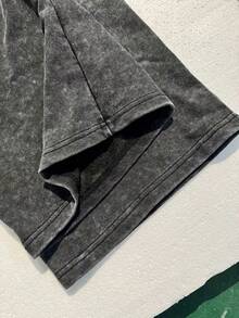Women's Winter Loose Casual Washed Distressed Drawstring Pocket Long Pants - Black - View 3