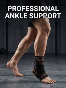 1pc Adjustable Ankle Pressure Sleeve, Ankle And Heel Support Brace, Strap Ankle Stabilizer, Unisex, Suitable For Basketball, Football, Climbing And Fitness Training - Multicolor - View 2