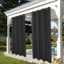Solid Color Minimalist Elegant Outdoor Curtain - B - View 5