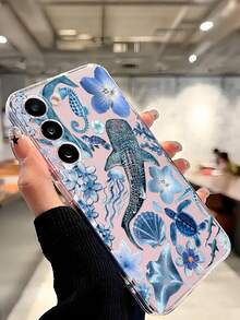 Precision Hole High Transparency Full Screen White Starry Sky Turtle Painted Anti-Drop Transparent Phone Case, Compatible With IPhone Series/ Series, Compatible With Xiaomi/ - Multicolor - View 5