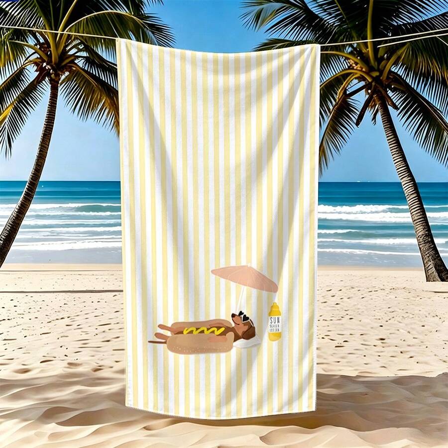 1 buah Handuk Pantai Dachshund Lucu, Cocok untuk Kolam Renang, Mandi, dan Perjalanan - Handuk Renang Cepat Kering dengan Motif Dachshund, Dapat Dicuci dengan Mesin, Hadiah Sempurna untuk Pecinta Anjing, Berkemah, dan Gym - MultiWarna - View 1