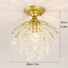 American Style Restaurant Crystal Hallway Corridor Entryway Modern Minimalist Pendant Light Staircase Entrance Small Ceiling Light Fixture Without Bulbs - Gold - View 10