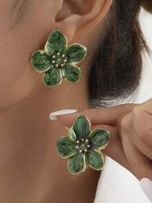 Elegant Floral Design Earrings, Fashionable Women's Jewelry, Suitable For Daily Wear - Flowers - View 6
