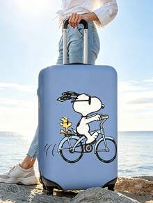 SNOOPY 18-32 英吋行李箱套，個性化卡通動漫行李箱保護套，時尚彈性可水洗行李包套，適用多種行李箱尺寸，彈性防刮行李箱套 - 彩色 - 查看 4
