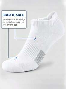 1/6 Pares de Meias Curtas Masculinas Preto & Branco Cor Sólida, Macias Confortáveis Moda Respiráveis Meias Esportivas, Absorção de Umidade, Adequadas para Uso Diário, Esportes ao Ar Livre, Todas as Estações - Multicolorido - Visão 4