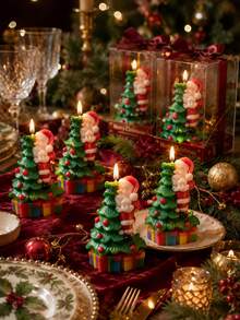 1pc Christmas Tree & Santa Claus Gift-Giving 3D Candle Silicone Mold, Suitable For DIY Aromatherapy Candles, Plaster Crafts And Resin Art - Soft And Reusable, Perfect As Holiday Gift And Entryway Decor - Silicone Mold - Mini Santa Claus Christmas Tree Candle Mold - View 9