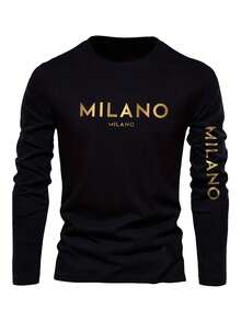 SU ER 3pcs/Pack Men's Printed Long Sleeve T-Shirts - Multicolor - View 3