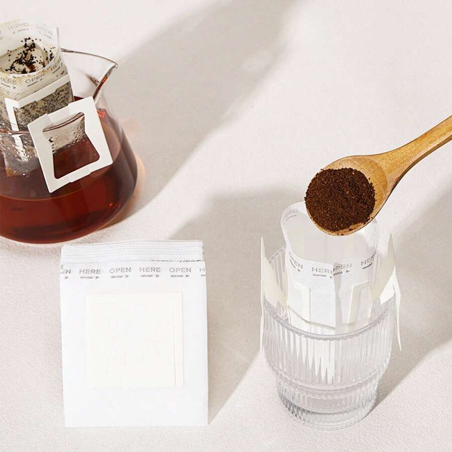 200pcs Disposable Coffee Filter Bags With Handle, Easy To Carry Leak-Proof High-Quality Design, Suitable For Home, Office, Commercial Coffee Machines And Tea Brewing, Essential Coffee Accessories And Supplies