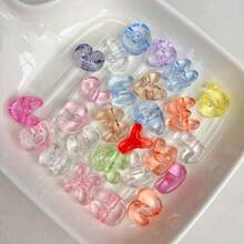 Acrylic Transparent Rainbow Large Hole Q-Version Letter Beads Straight Hole Beads Scattered Beads Handmade DIY Mobile Phone Chain Necklace Accessories - Multicolor - View 3