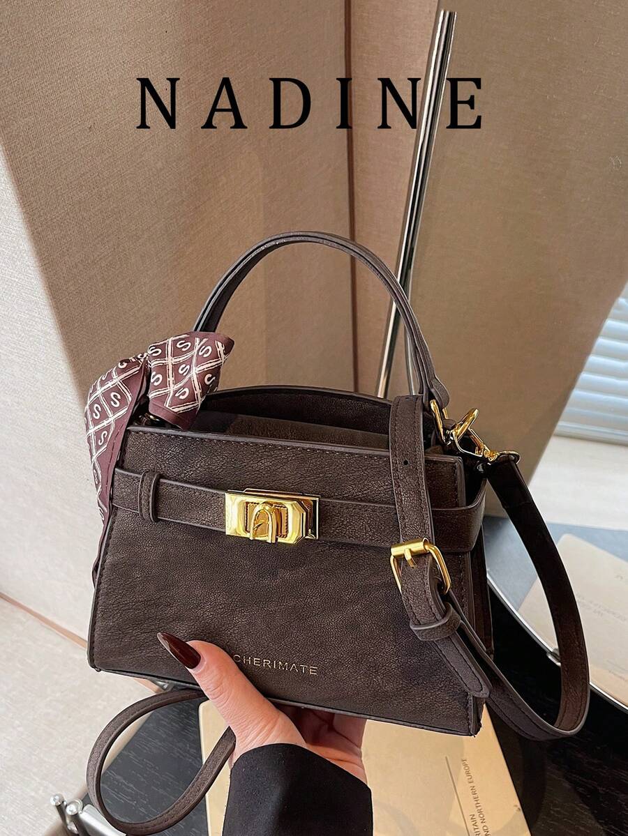 Bolso de mano casual versátil de color bloque de moda mini para mujer