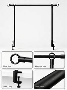 Soporte de poste cruzado para mesa con pinza, poste decorativo para mesa con pinza, 280 cm de largo, soporte de poste cruzado para mesa, arco de mesa negro conectable, adecuado para decoración de Navidad, boda, cumpleaños y fiesta - Multicolor - Ver 5