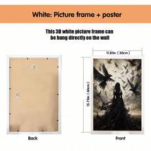 1pc Canvas Wall Art, Framed Wall Decor, Vintage Gothic Style Crows And Black Clothed Woman Canvas Painting, Dark Academia Atmosphere Oil Painting Print, Thriller Dark Pastoral Style Modern Home Decor, Room Decor, Dorm Decor, Bedroom Decor, Bathroom Decor, Kitchen Decor, Dining Room Decor, Living Room Decor, Office Decor, School Decor, Classroom Decor, Back To School Decor - Raven Girl - View 16