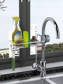 Kitchen Sink Faucet Storage Rack - Sponge, Scrubber Faucet Organizer, Vintage Style, Drill-Free Installation, Faucet Drain Rack, Kitchen Accessories - Drain Rack - View 4