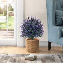 1pc/2pcsArtificial Plant With Ground Stake, 45cm/17.55in, Lavender Tree, For Outdoor Summer Decoration, Artificial Lavender Bouquet, Suitable For Home Garden, Porch, Patio, Hawaiian Party, Indoor And Outdoor Decor - Violet Purple - View 5