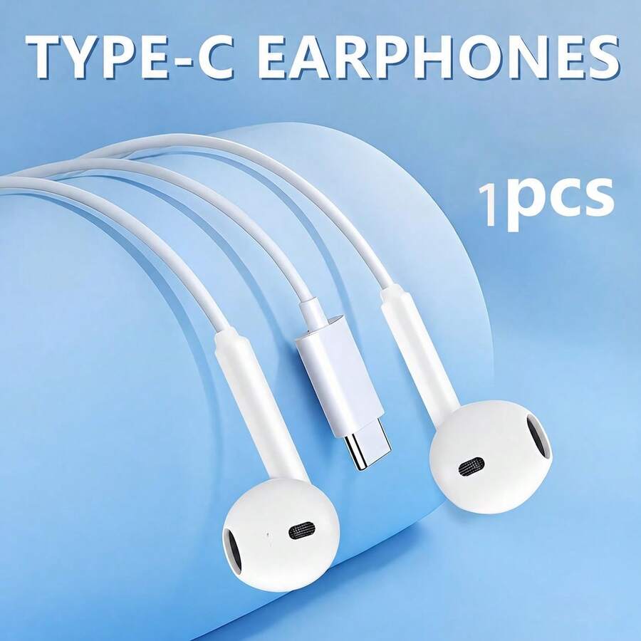 Type-C 有線耳機套組 高保真立體聲耳機 附麥克風與音量控制 相容 iPhone、Android、筆記型電腦、平板電腦,降噪功能 - C型 - 查看 1