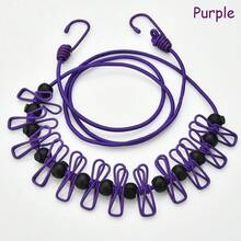 12pcs Colorful Retractable Portable Anti-Slip Windproof Clothes Clips With Clothesline, Suitable For Drying Socks, Underwear, Towels, For Outdoor Camping, Hotel, Bathroom - View 16