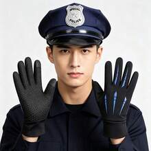 2件組：男士水手帽與女士軍警帽，萬聖節服裝配件，藍色帽子附刺繡字母與星星 - 彩色 - 查看 2