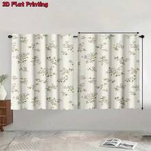 2PCS Elegant White Fabric With Tiny Floral Print Light Sheer Curtains, Semi-Sheer For Privacy Protection. Easy Rod Pocket Installation,Fade-Resistant After Washing, Lightweight And Washable. Ideal For Home, Room And Kitchen Decor & Space Dividers. - Multicolor - View 11
