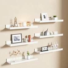 1pc Minimalist Wall-Mounted Shelf, Wall Display Rack Suitable For Living Room Decor, Photo Frames, Multi-Layer Wall Storage Rack (Suitable For Books, Plants), No-Drill Display Rack (Suitable For Bedroom, Study) - View 6