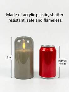 3-Pack Gray Acrylic Battery Operated Flameless LED Candles With 10-Key Remote Control & Timer, 3D Warm Flickering Lights For Holiday & Home Decor Lighting - 灰色 - 查看 9