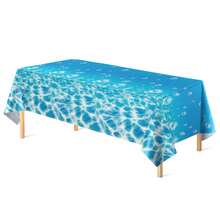 1/3pcs Bubble Ocean Water Tablecloth, Ocean Bubble Watermark Floral Tablecloth, Ocean Wave Plastic Tablecloth, Underwater Bubble Tablecloth, Suitable For Pool Birthday Party 137x274cm - Multicolor - View 9