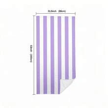 1pc Minimalist Striped Beach Towel, Ultra-Fine Fiber Large Quick-Dry Absorbent Sand-Proof Bath Towel, Travel Swimming Pool Yoga Fitness Sports Towel, Beach Swimming Accessories Vacation Essential Gift Beach Towel (Single-Sided Print) - Mauve Purple - View 9
